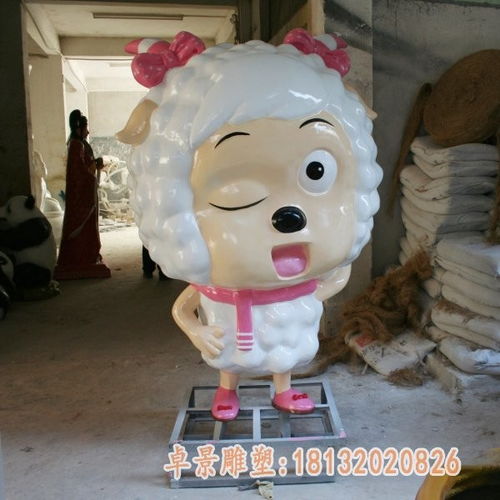 玻璃鋼卡通羊雕塑 珠海樹脂卡通羊雕塑制作廠的藝術與動畫片靈感